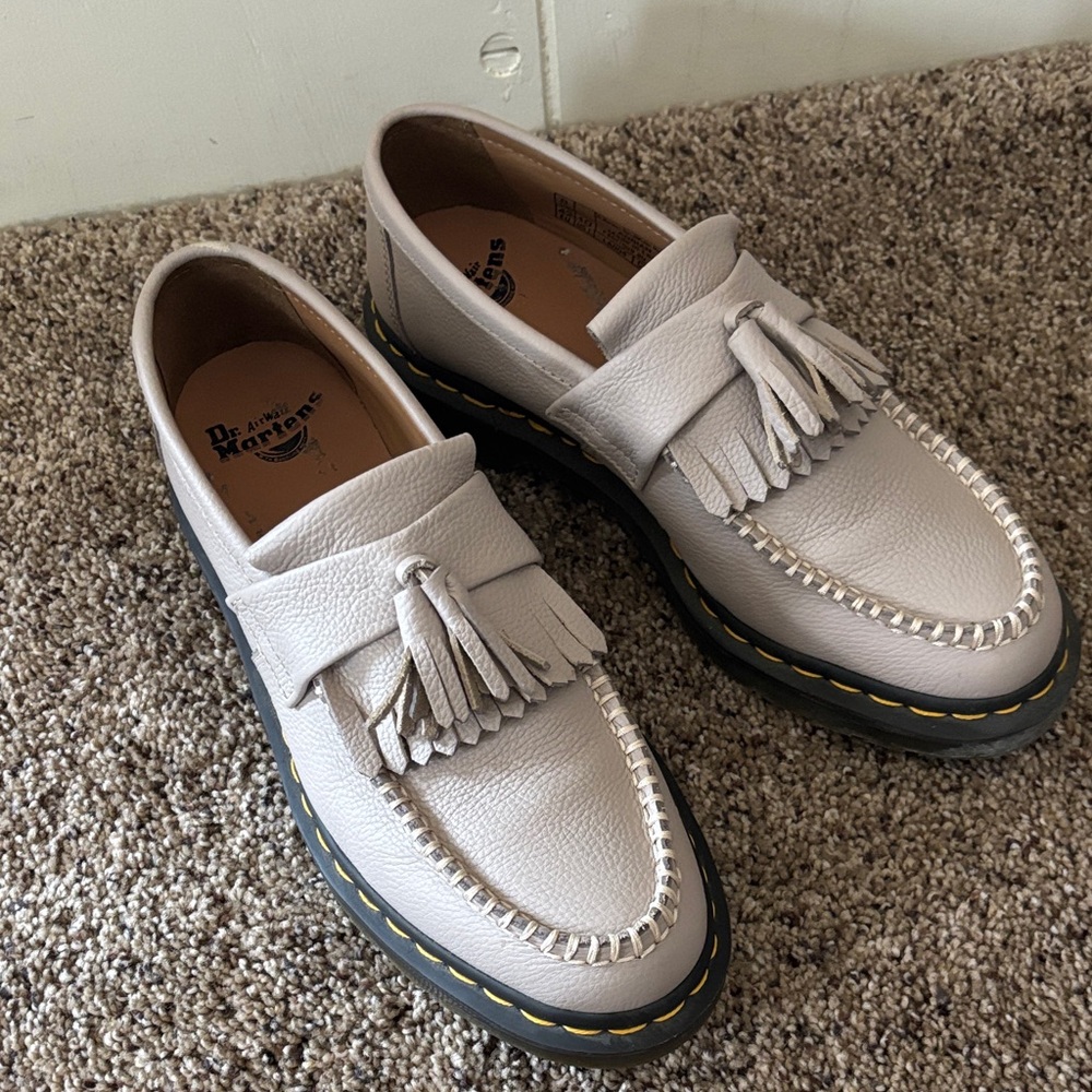 Dr. Martens Light Gray Tassel Loafers